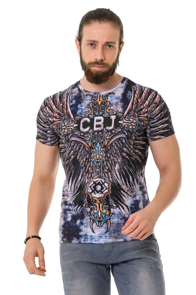 CT719 Laser Print Cross Wing Pattern T-Shirt