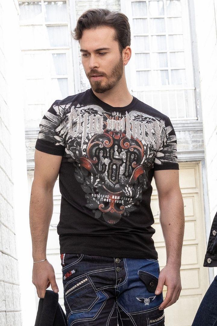 CT728 Stone Vintage Print T-Shirt