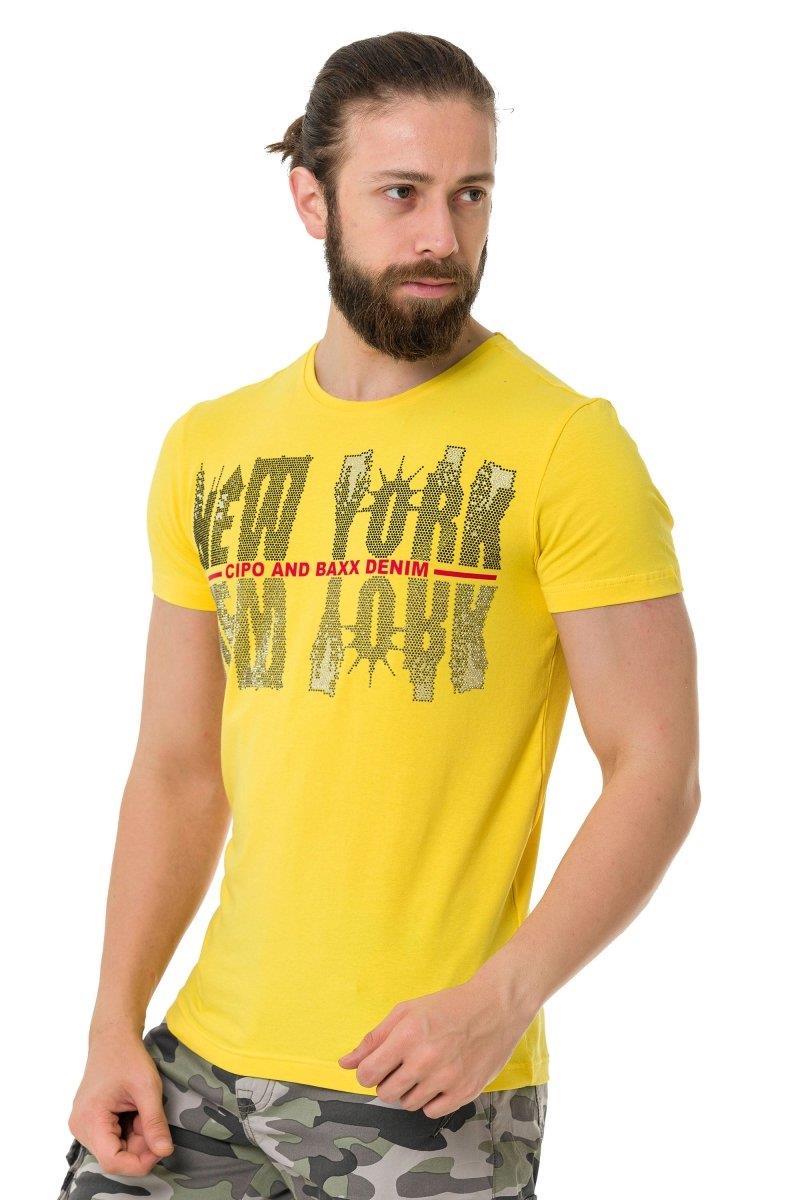 CT733 Stone New York Print T-Shirt