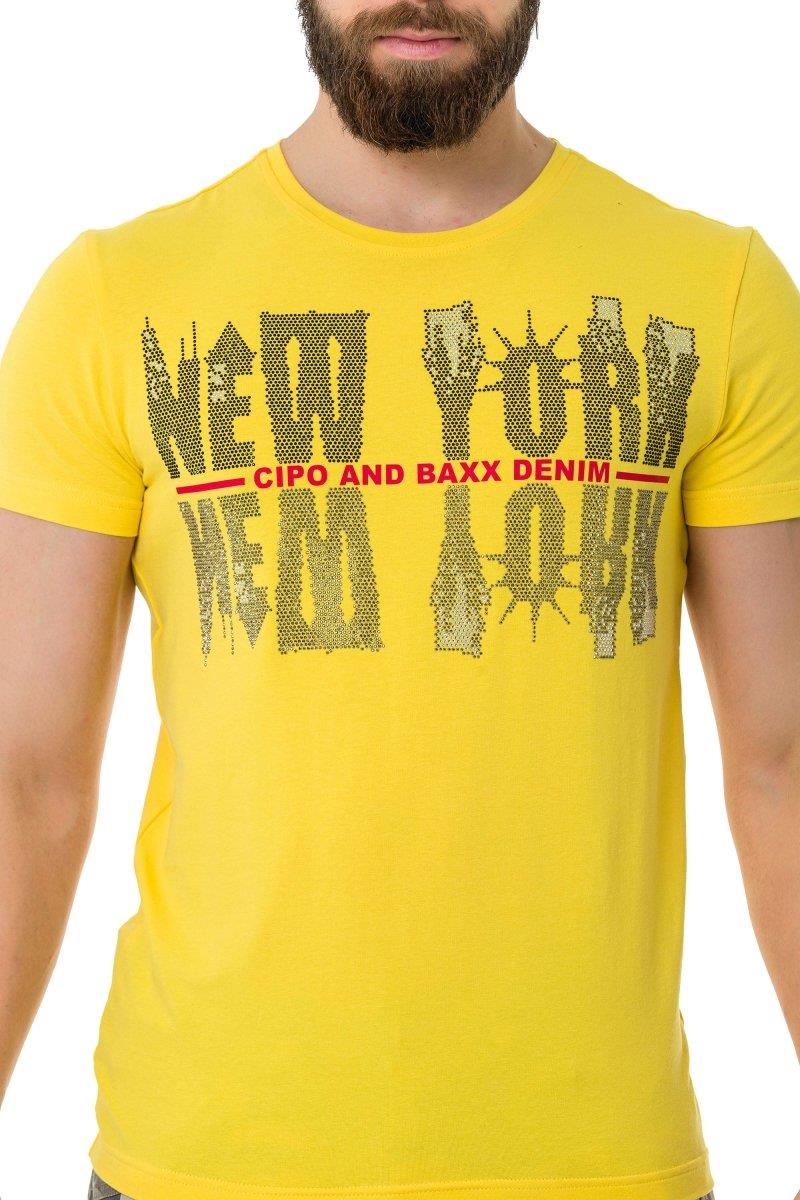 CT733 Stone New York Print T-Shirt