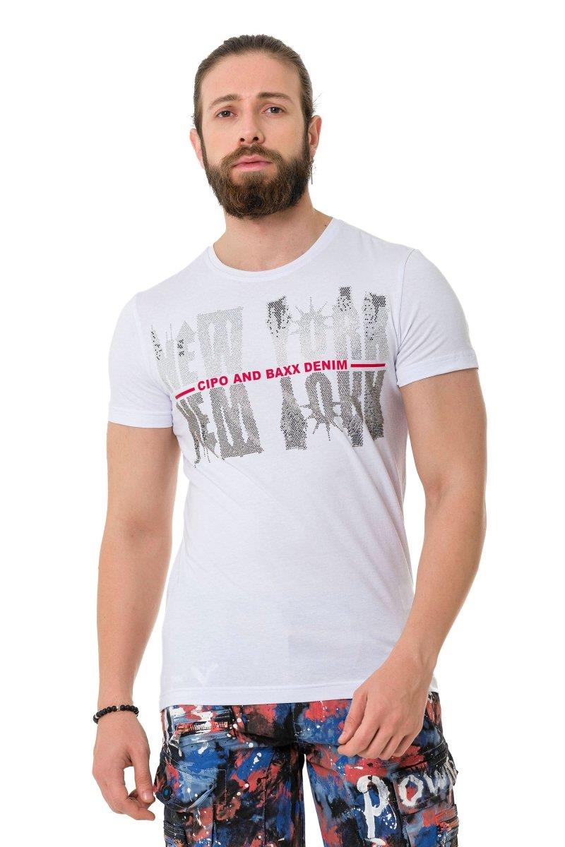 CT733 Stone New York Print T-Shirt