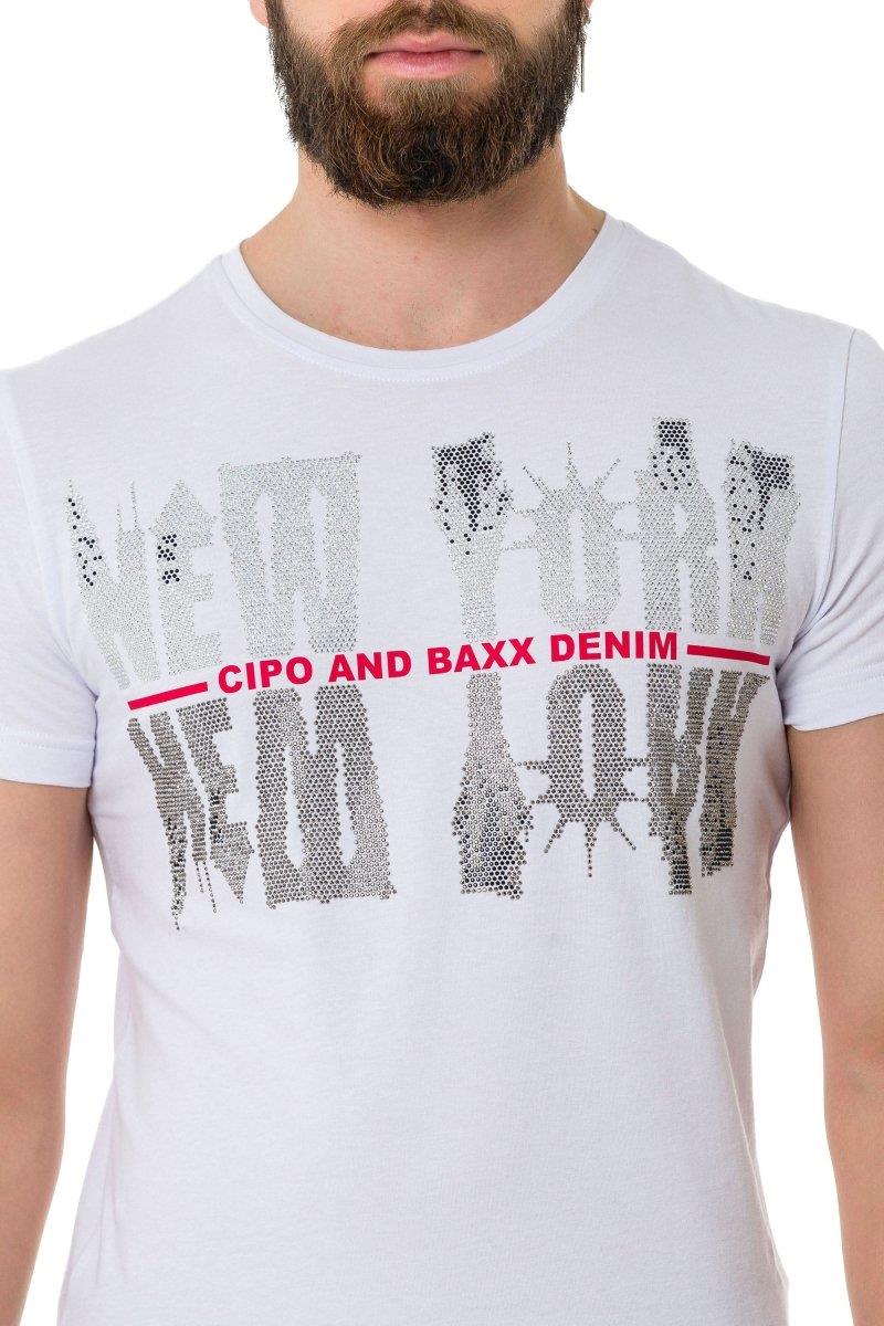 CT733 Stone New York Print T-Shirt