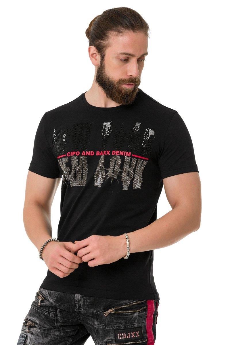 CT733 Stone New York Print T-Shirt