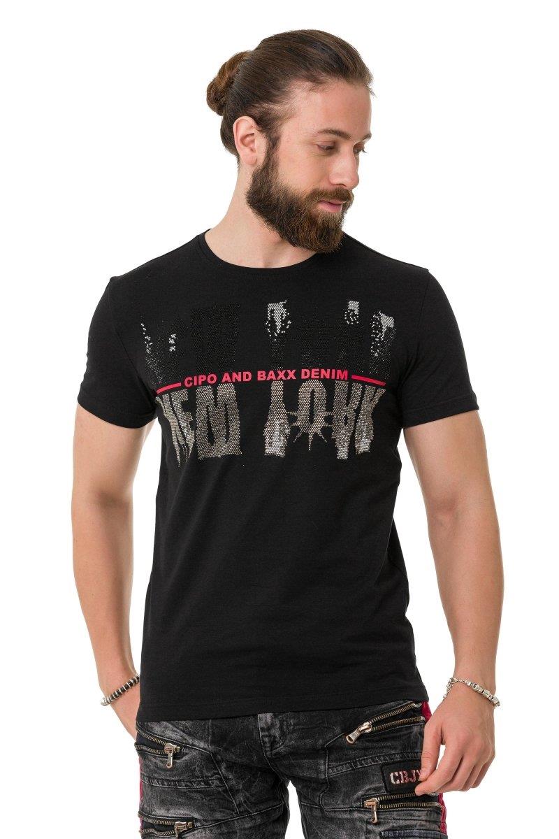 CT733 Stone New York Print T-Shirt
