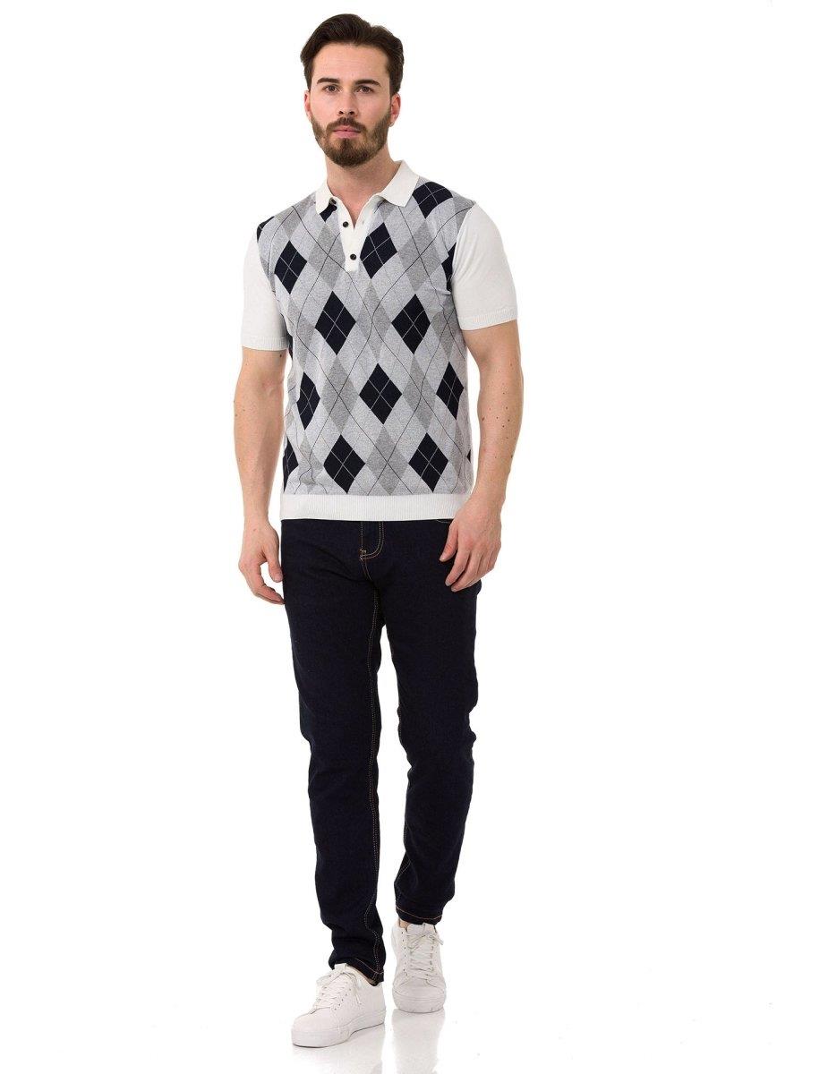 CT753 Diamond-Knit Luxury Polo Shirt for Modern Men