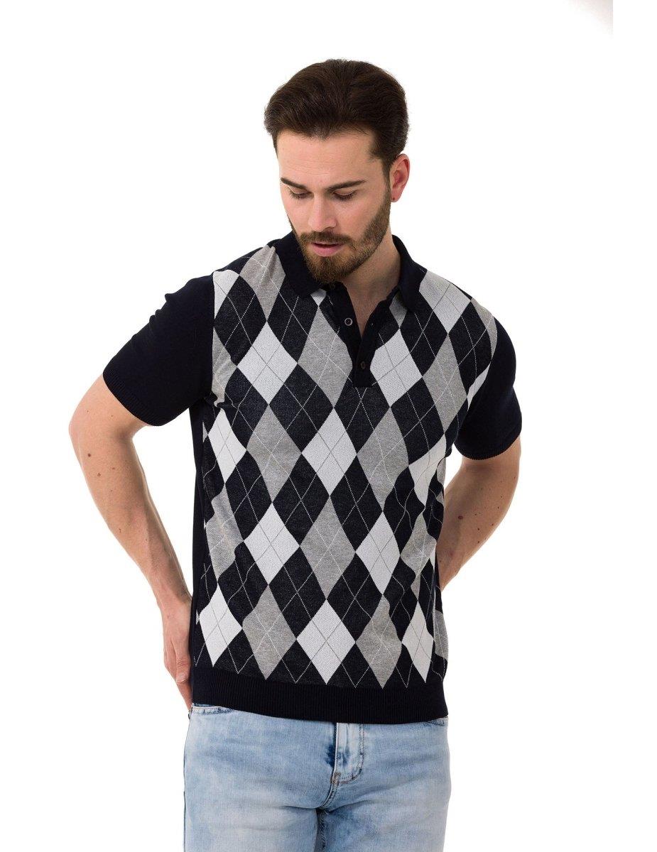 CT753 Diamond-Knit Luxury Polo Shirt for Modern Men