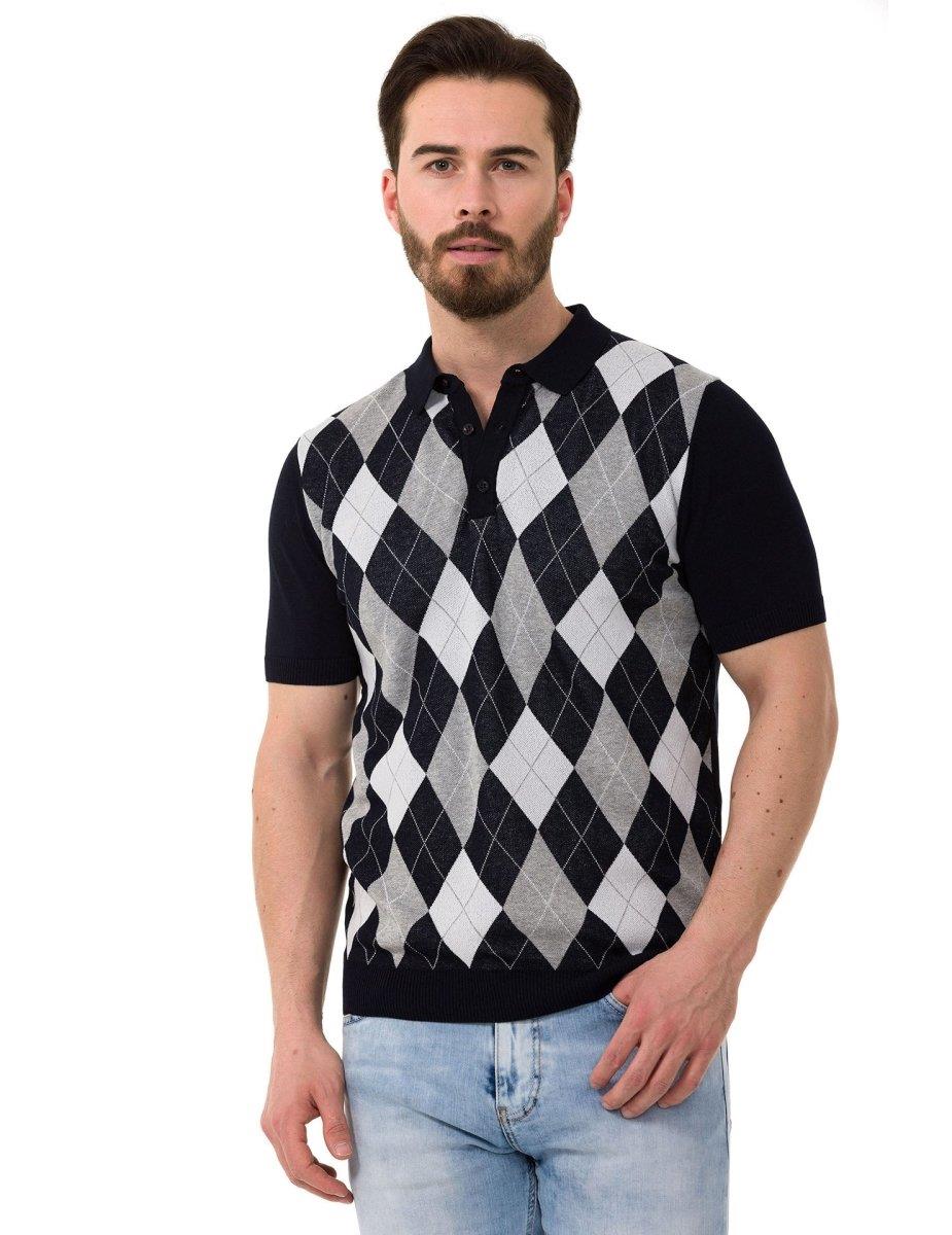 CT753 Diamond-Knit Luxury Polo Shirt for Modern Men