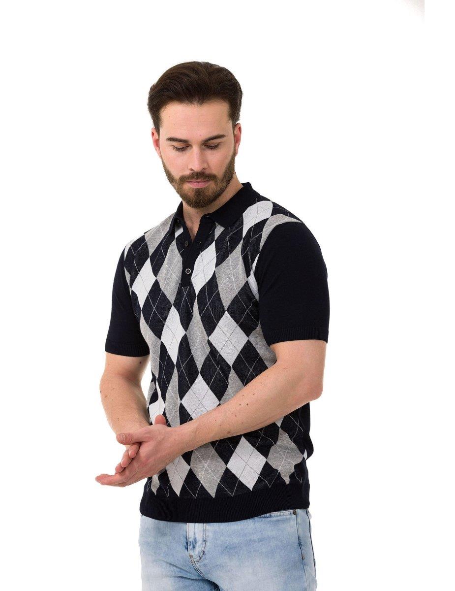 CT753 Diamond-Knit Luxury Polo Shirt for Modern Men