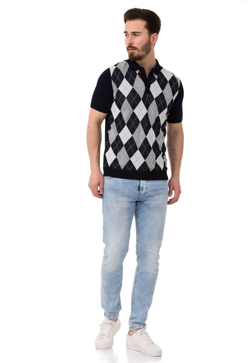 CT753 Diamond-Knit Luxury Polo Shirt for Modern Men