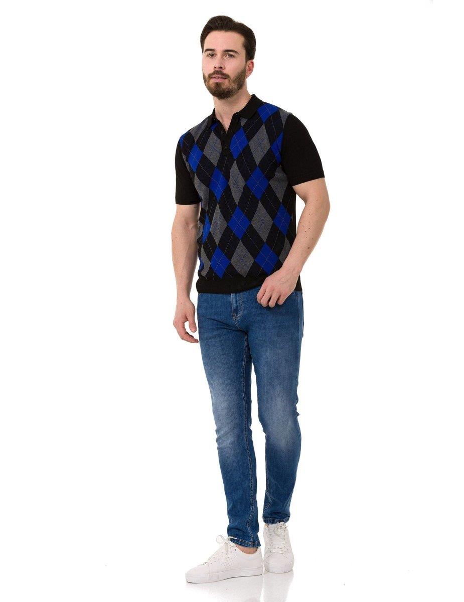 CT753 Diamond-Knit Luxury Polo Shirt for Modern Men