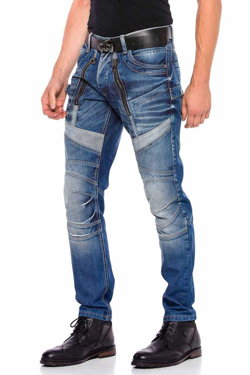 CD576 Panel Stitch Slim Fit Men's Jeans