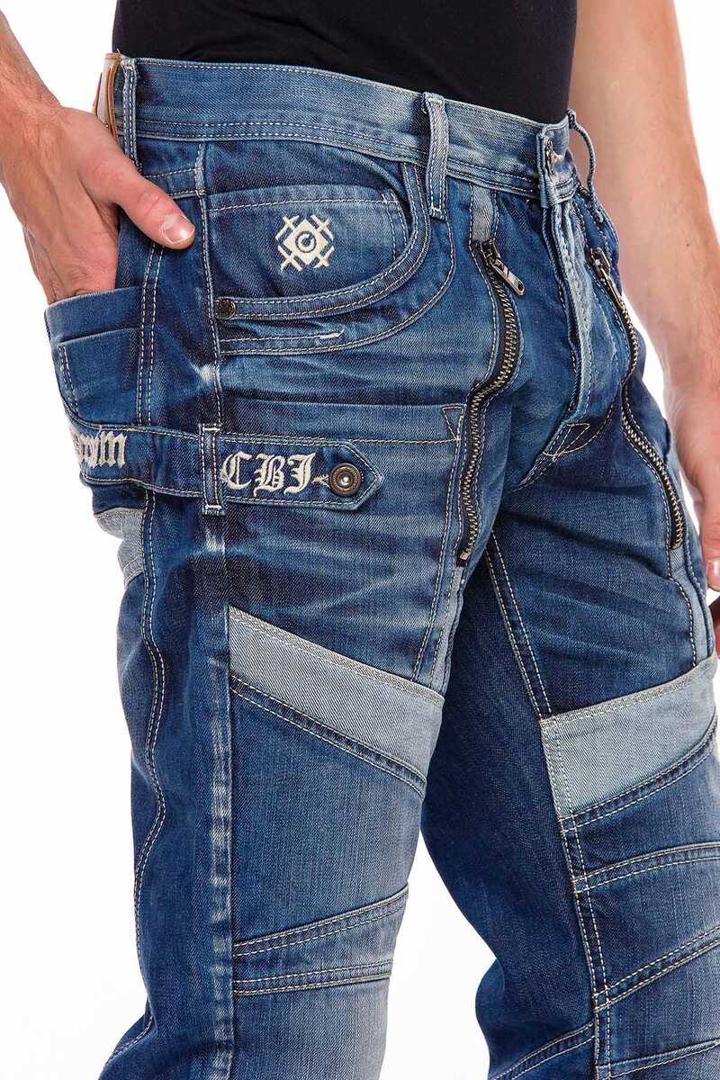 CD576 Panel Stitch Slim Fit Men's Jeans