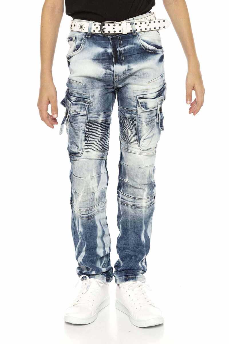 CDK103 Biker Style Cargo Pocket Boys Jeans