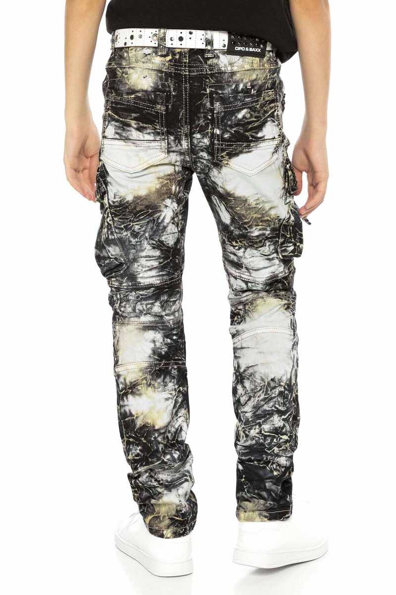 CDK105 Tie-Dye Wash Cargo Pocket Boys Pants