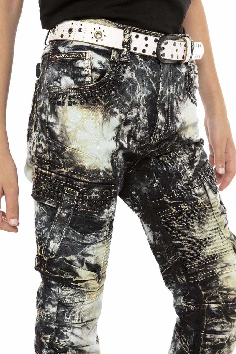 CDK105 Tie-Dye Wash Cargo Pocket Boys Pants