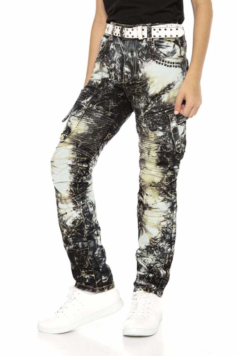 CDK105 Tie-Dye Wash Cargo Pocket Boys Pants