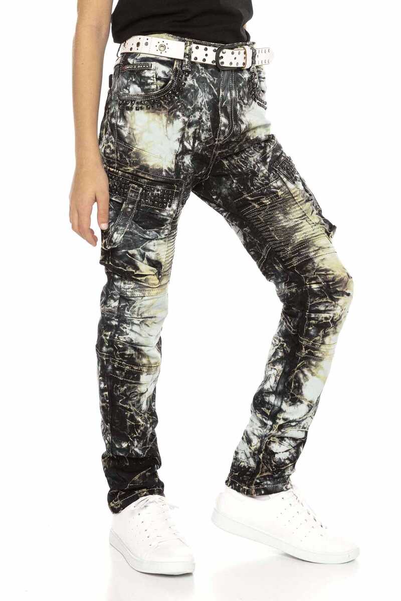 CDK105 Tie-Dye Wash Cargo Pocket Boys Pants