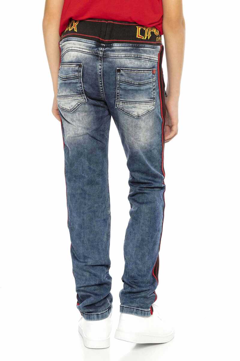 CDK106 Elastic Waist Striped Boys Jeans