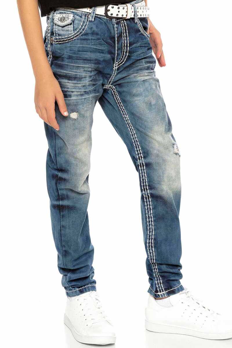 CDK108 Skull Button Kids Jeans