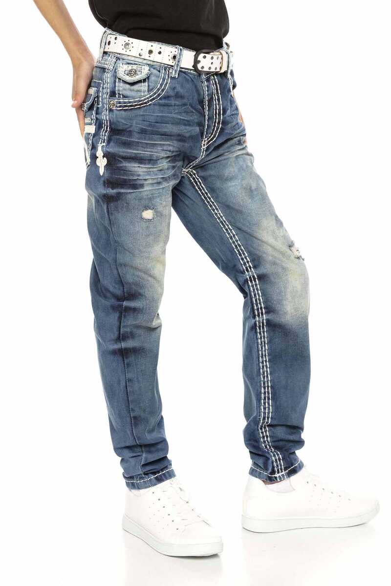 CDK108 Skull Button Kids Jeans