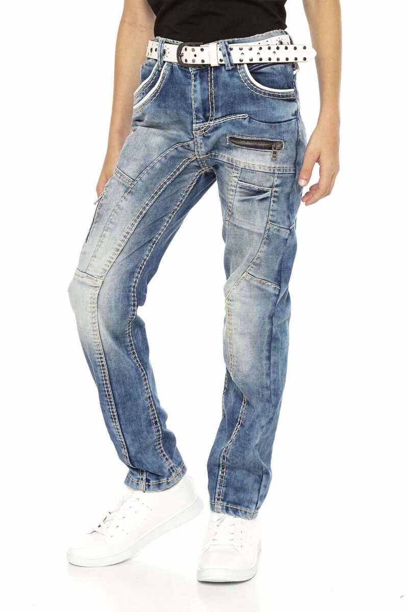 CD109 Paneled Zip Kids Pants