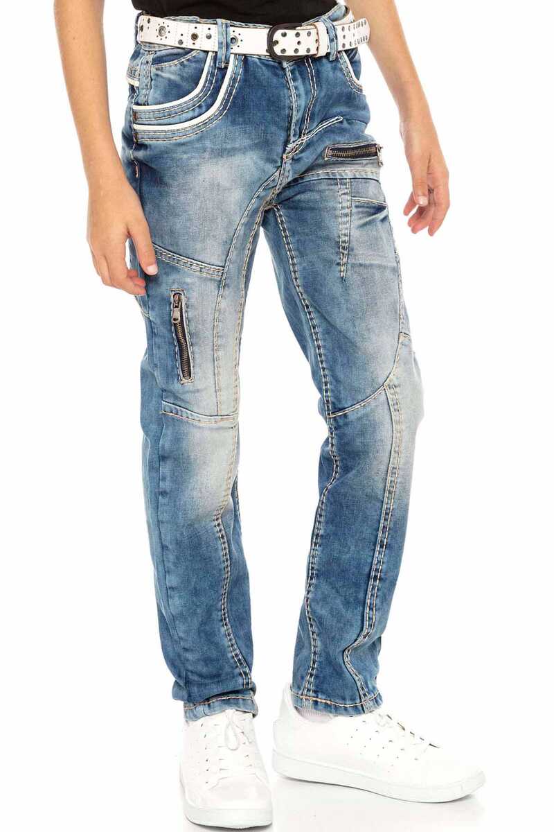 CD109 Paneled Zip Kids Pants