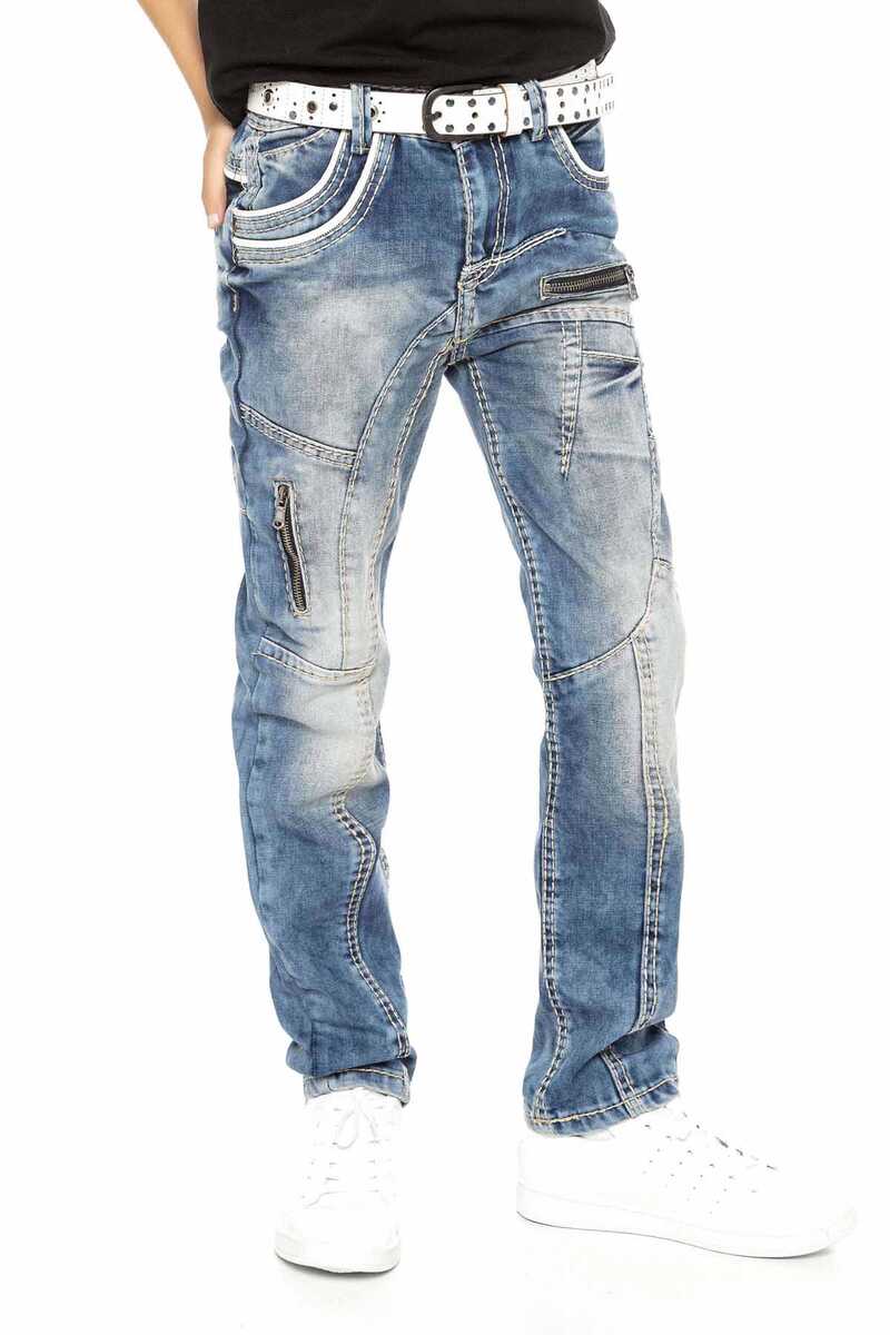 CD109 Paneled Zip Kids Pants