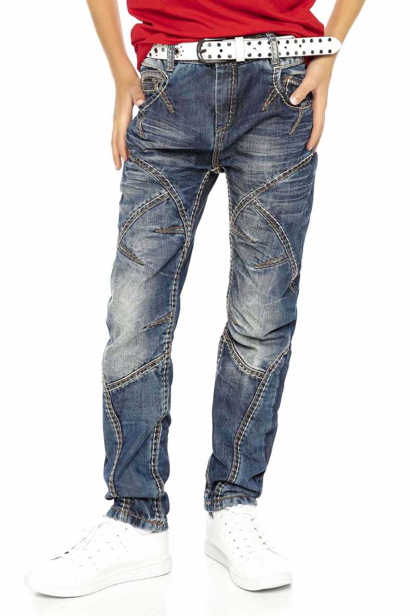 CDK110 Paneled Rapper Style Kids Jeans