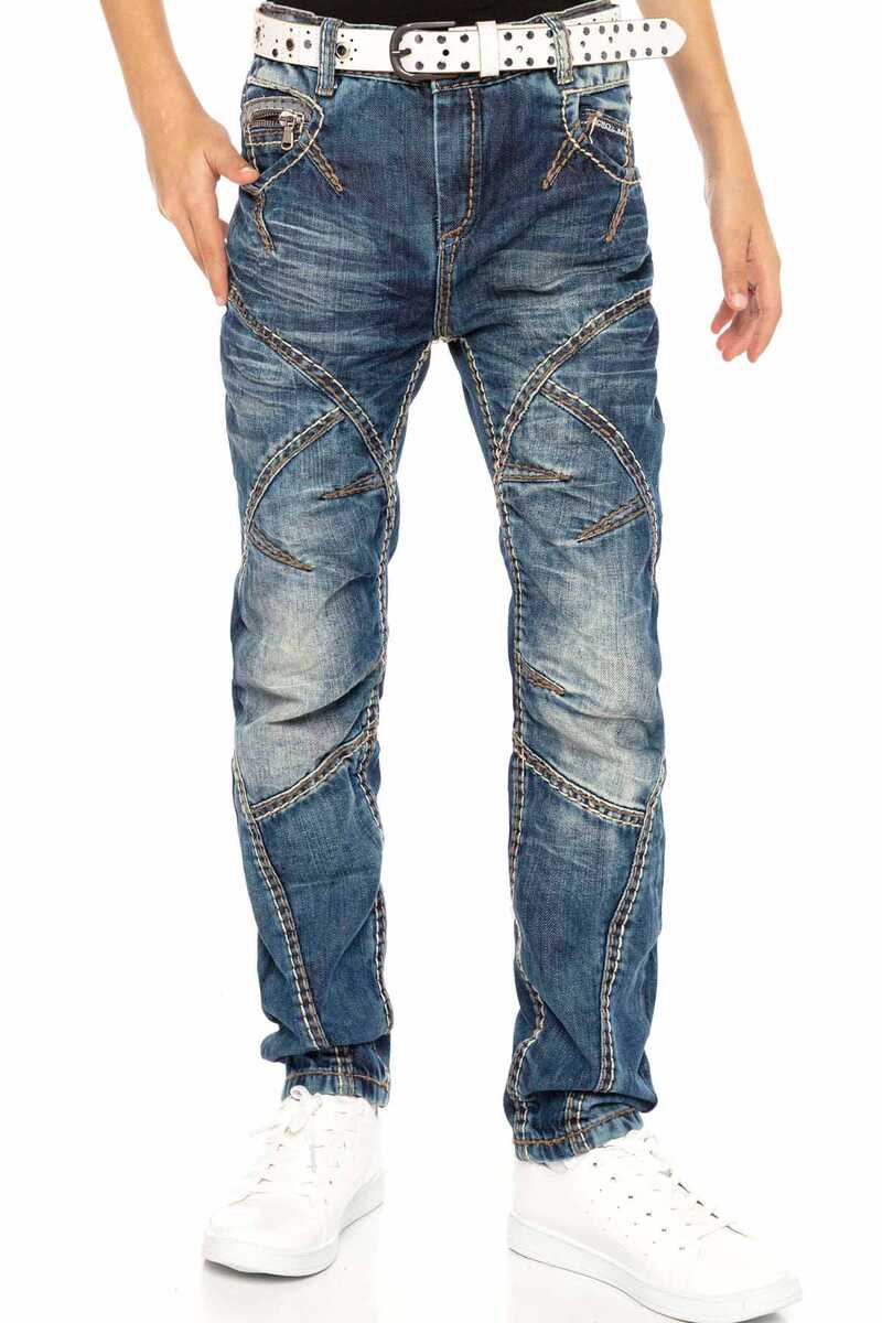 CDK110 Paneled Rapper Style Kids Jeans