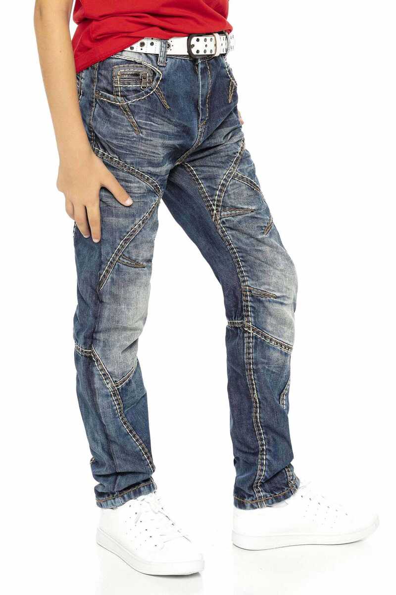 CDK110 Paneled Rapper Style Kids Jeans