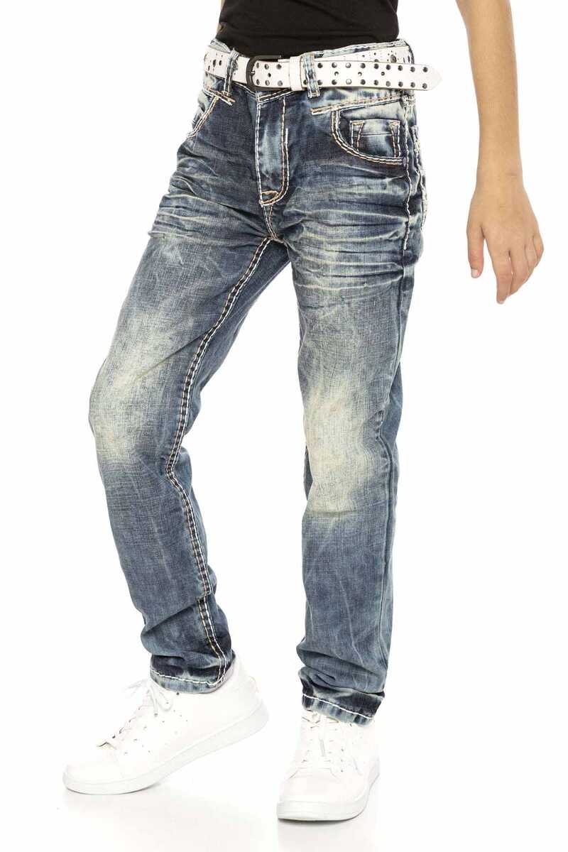 CDK112 Embroidered Vintage Style Boys Jeans
