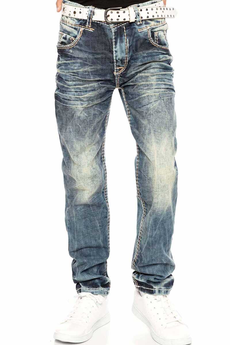 CDK112 Embroidered Vintage Style Boys Jeans