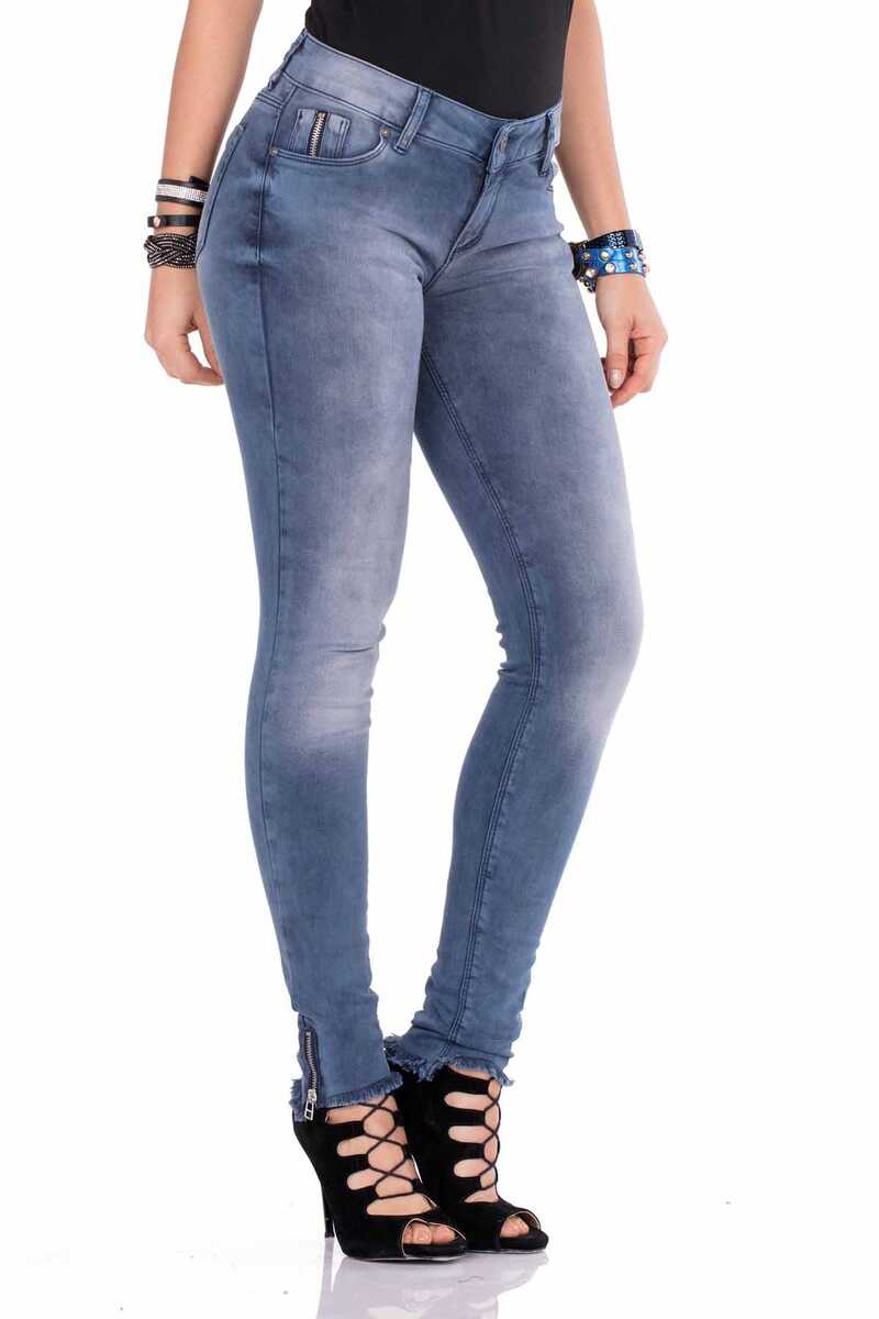 WD355 Zip Hem Slim Fit Women's Jeans