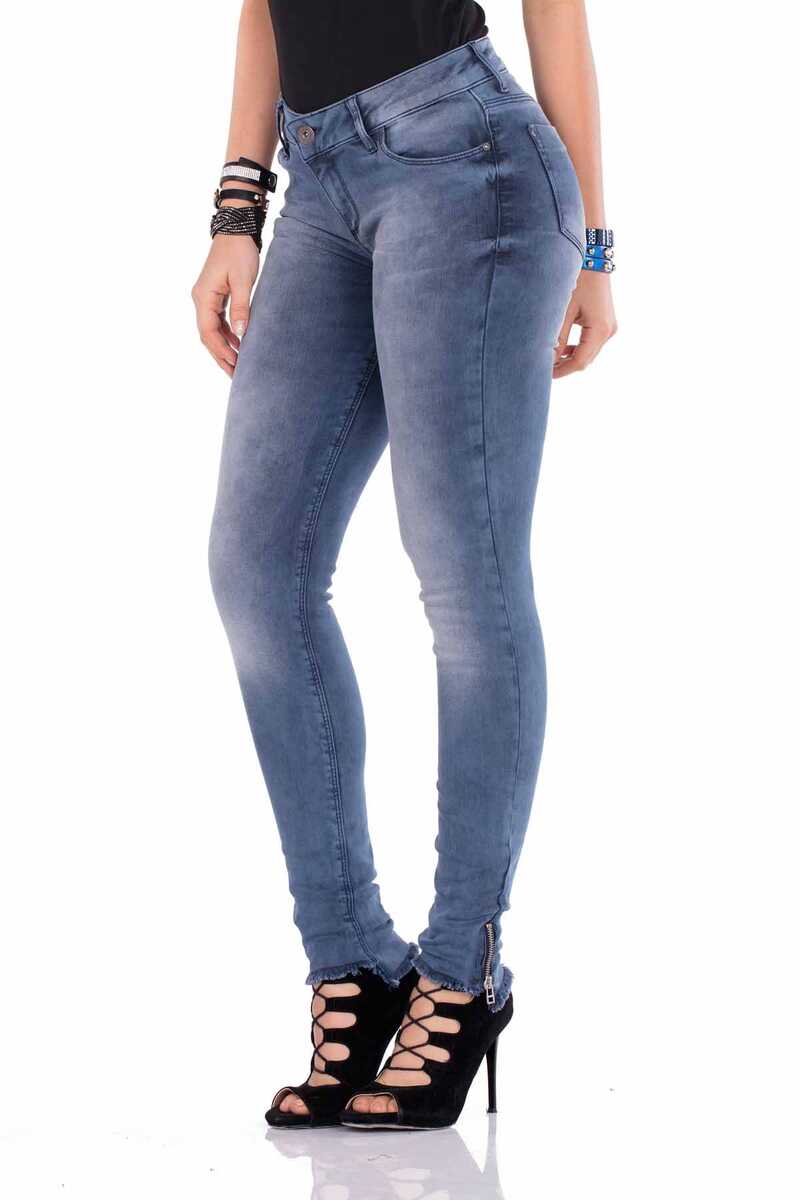 WD355 Zip Hem Slim Fit Women's Jeans