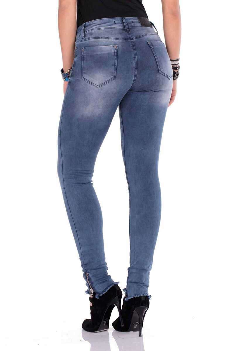 WD355 Zip Hem Slim Fit Women's Jeans
