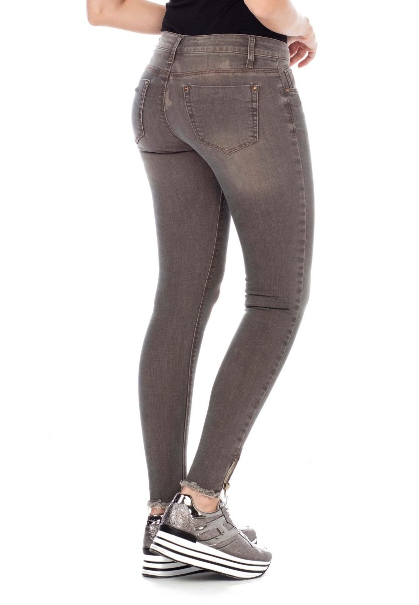 WD355 Zip Hem Slim Fit Women's Jeans