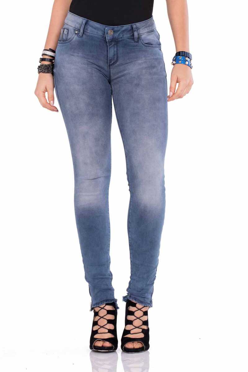 WD355 Zip Hem Slim Fit Women's Jeans