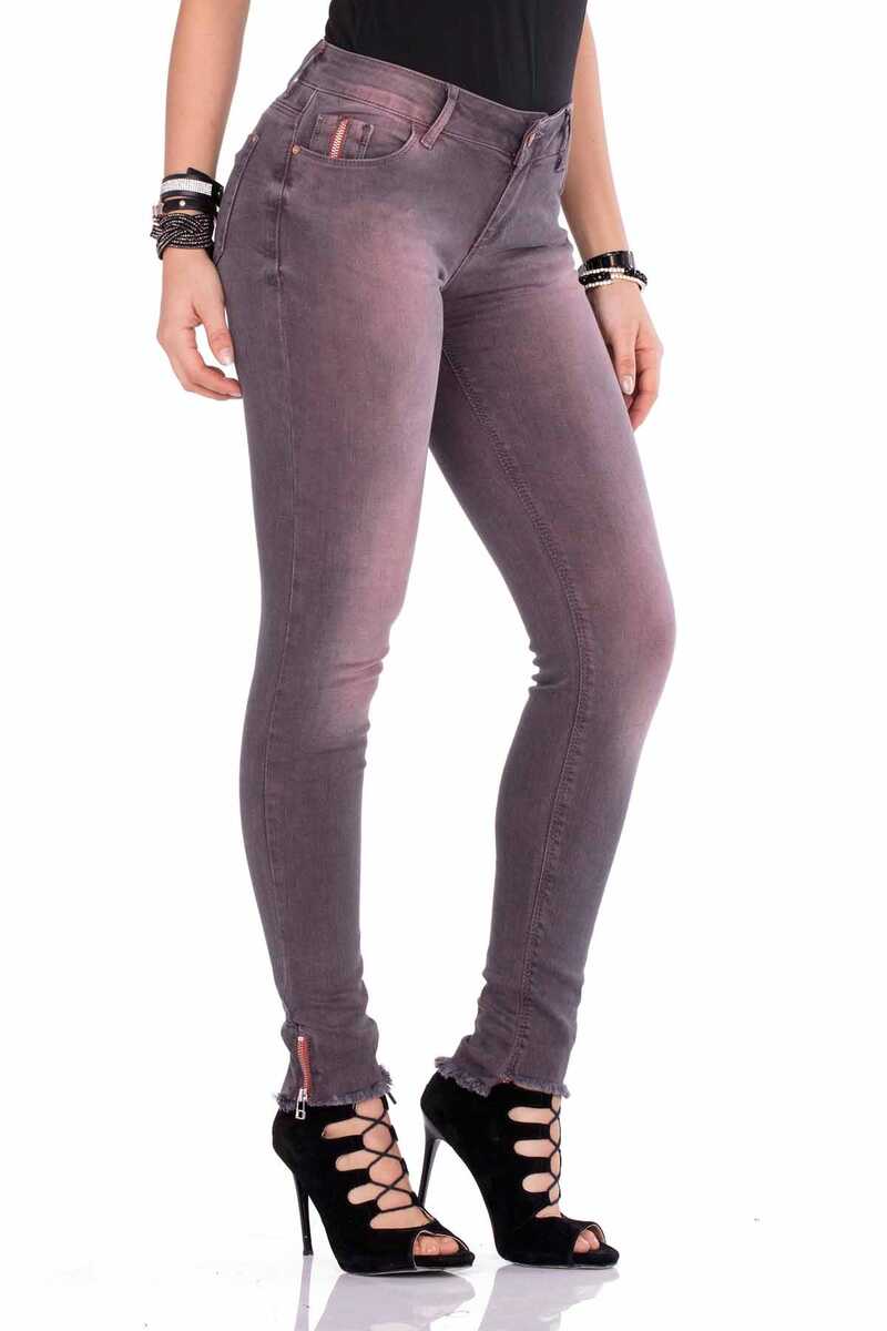 WD355 Zip Hem Slim Fit Women's Jeans