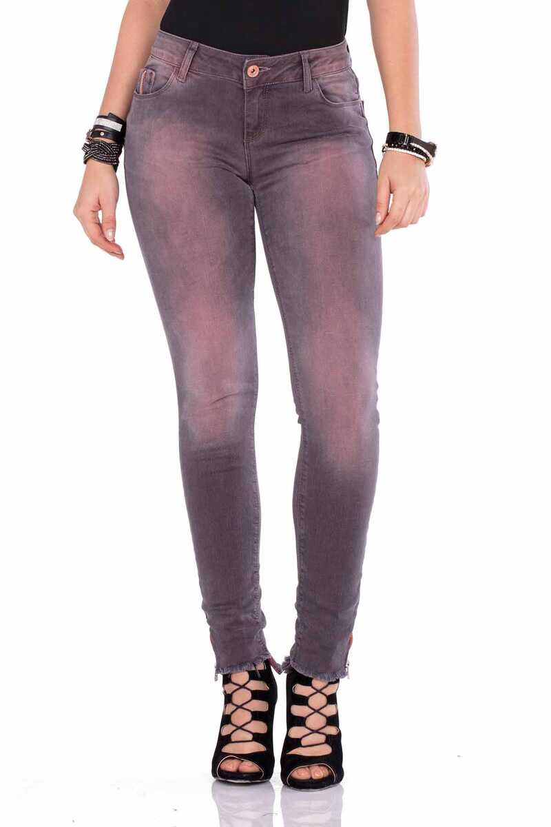 WD355 Zip Hem Slim Fit Women's Jeans