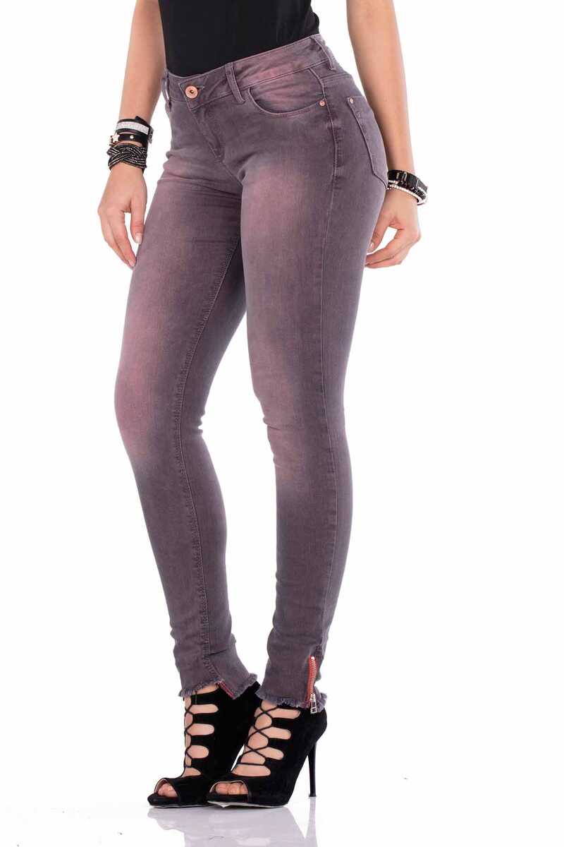 WD355 Zip Hem Slim Fit Women's Jeans