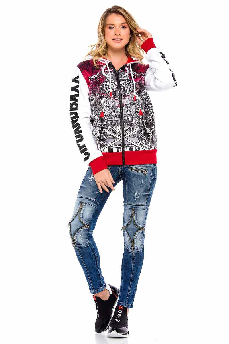 WD377 Knee Zip Detail Women's Jeans
