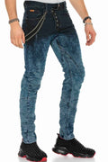 CD155 Washed Chain & Button Men's Jeans