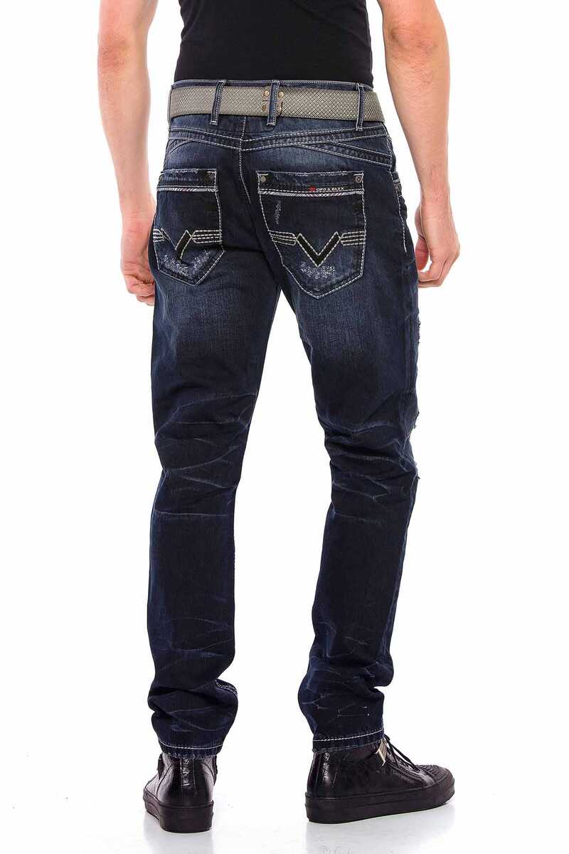 CD539 Basic Distressed Ripped Men's Jeans