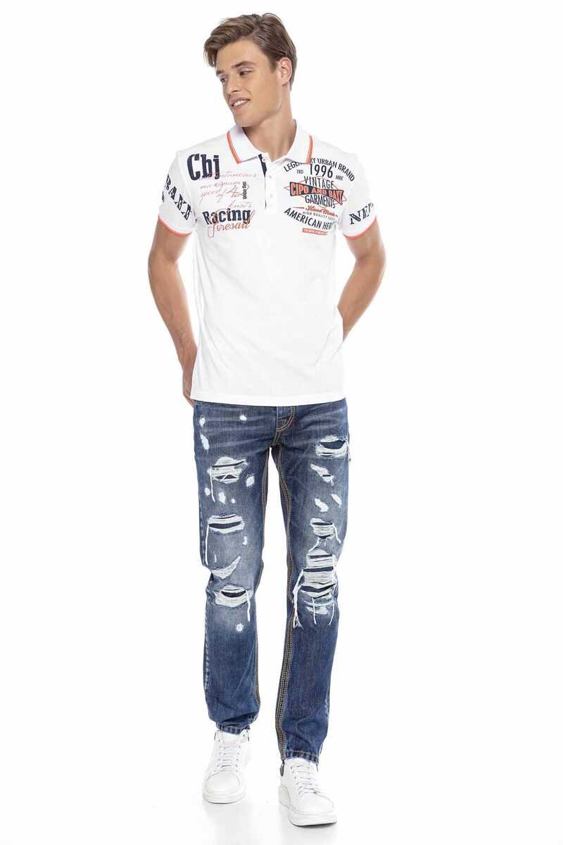 CD670 Pocket Detail Destroyed Straight Fit Men's Jeans