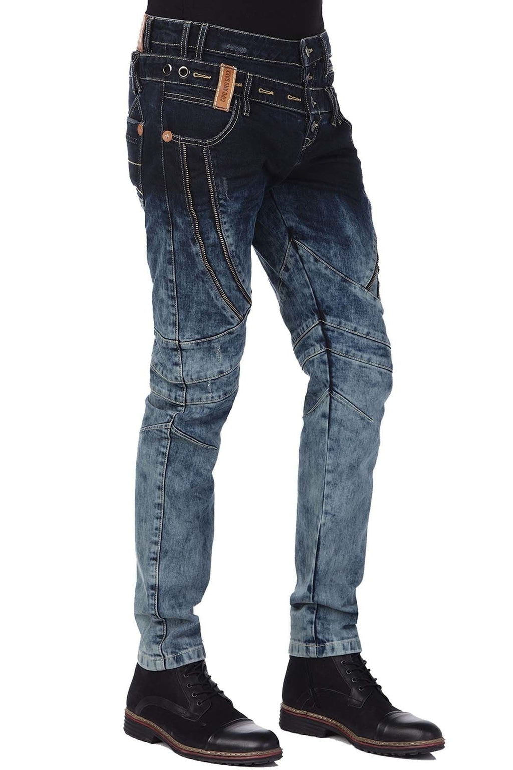 CD244A Decorative Stitch Washed Men's Jeans