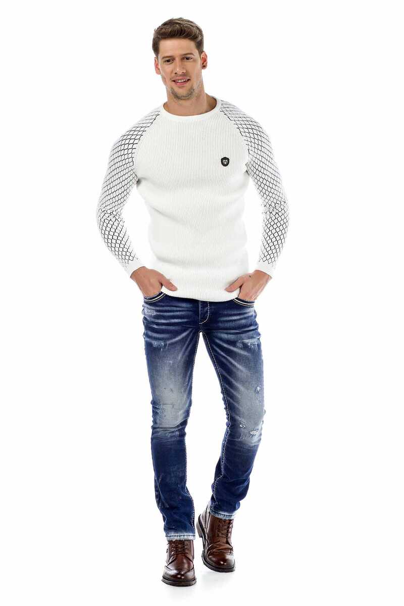 CD485 Distressed Washed Fabric Men's Jeans