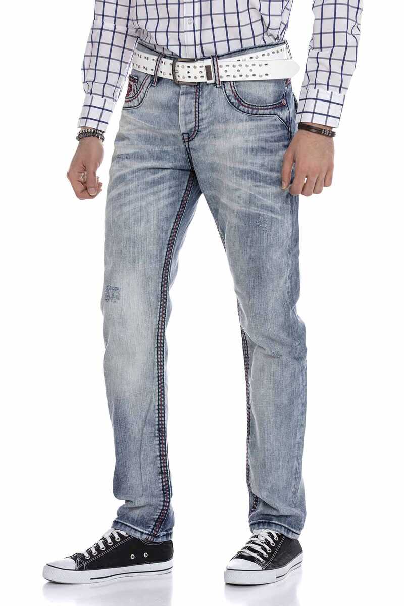 CD612 Open Pocket Detail Straight Fit Men's Jeans