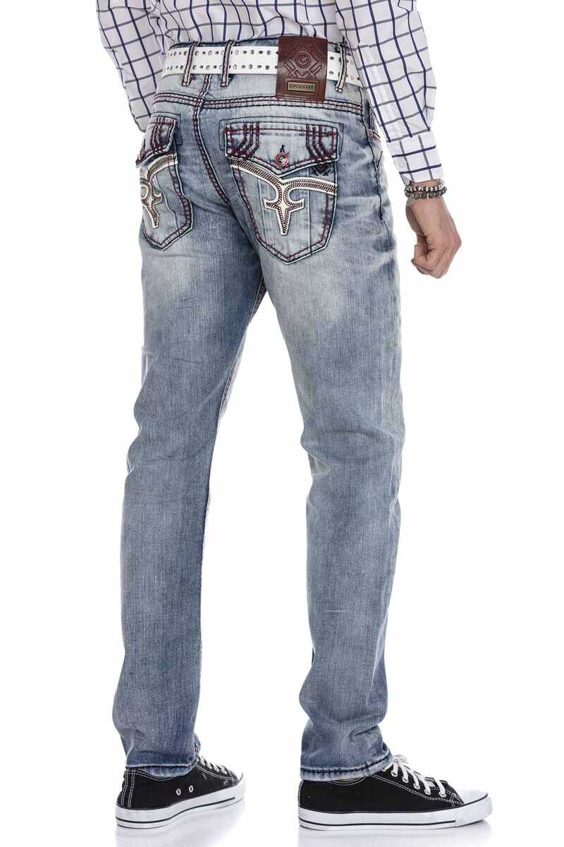 CD612 Open Pocket Detail Straight Fit Men's Jeans