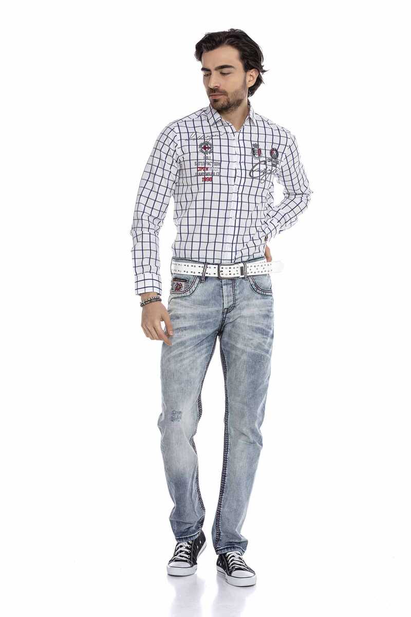 CD612 Open Pocket Detail Straight Fit Men's Jeans