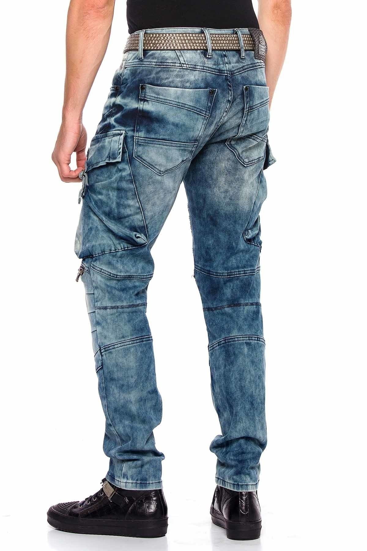 CD523 Cargo Pocket Baggy Hip Hop Men's Jeans